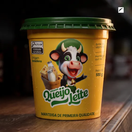 Design de embalagem Queijo do Leite, manteiga de primeira qualidade